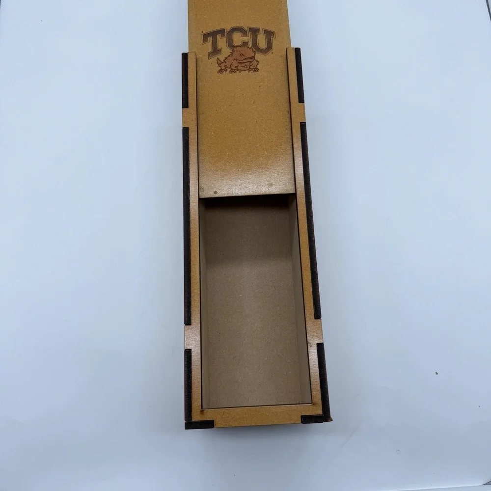 TCU Horned Frogs Cedar Wooden Sliding Lid Keepsake Storage Box Cedar Valley